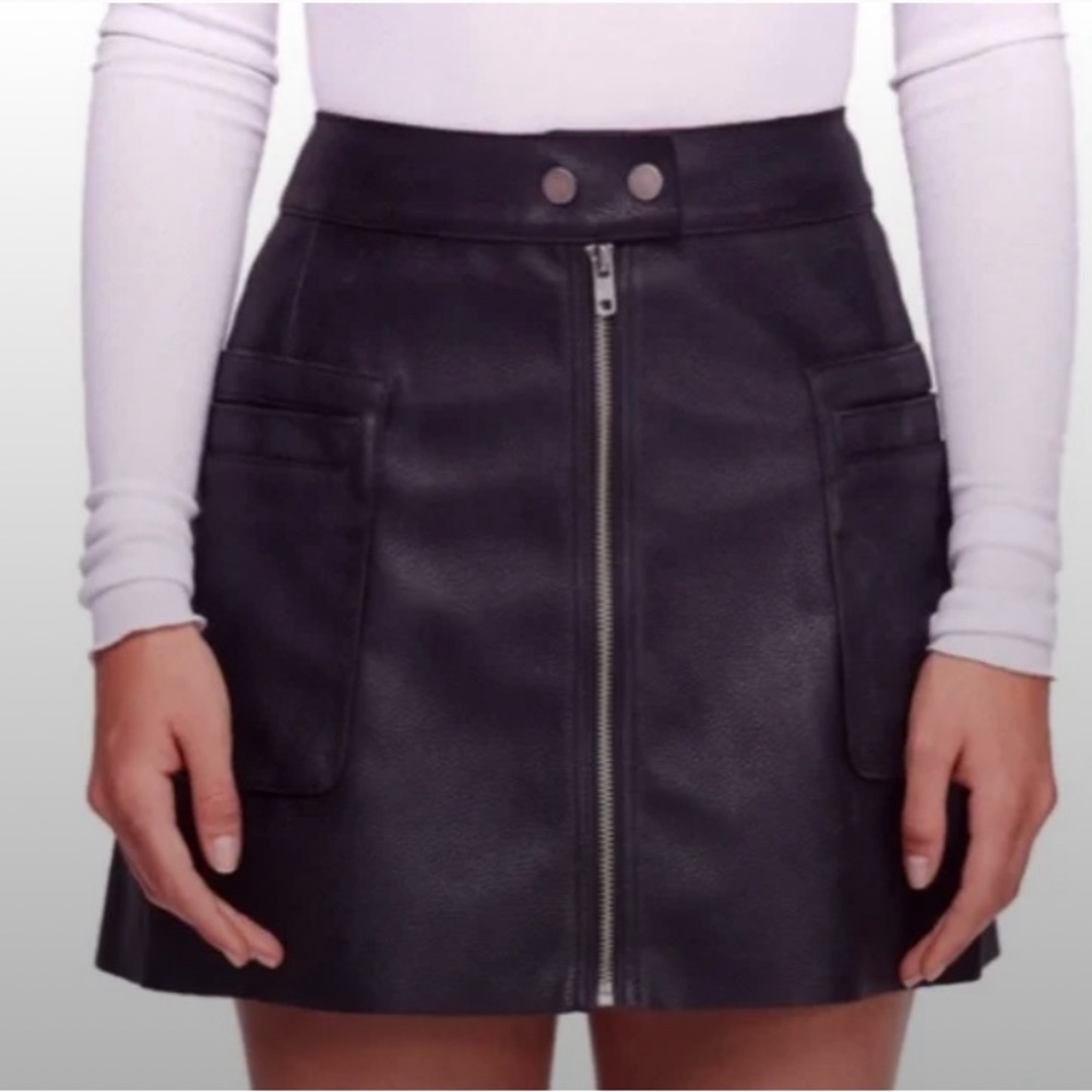 Free People Pleather Mini Skirt